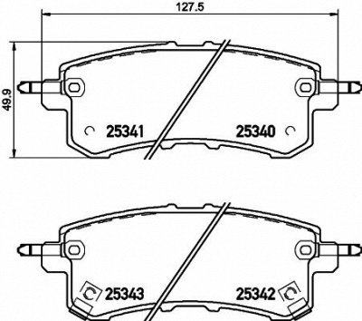 HELLA PAGID 8db355019541 -  Комплект тормозных колодок, дисковый тормоз